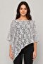 Off-Shoulder Asymmetrical Cut Summer Poncho Lace Blouse-Grey - 2