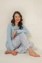 Women's Pajama Set, Combed Modal, 50% Cotton 50% Modal, Round Neck, Most Wonderful Time of the Year Printed - 8
