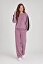 Gül Kurusu Girl's Sequin Written Crew Neck Tracksuit Set 24833 - 2