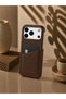 iPhone 17 Pro (6.3 Inch) Compatible Leather Phone Case with Open Sides, Frameless Slim Design, Card Holder Compartment, and Card Slot - 3