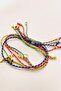 Bohemian Series Red Purple Yellow Navy Blue Turquoise Gold Objected Rope Bracelet Set 5 Pieces