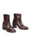 Women's Brown Crocodile Round-Toe Thick-Heeled Comfortable and Stylish Boots - 5