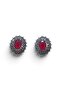 Dark Red and White Color Stone Classic Authentic Model Women's Bijouterie Earrings 130706 - 4