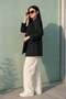 Women's Folded Sleeve Short Dabıl Fabric Jacket 7218 - 2