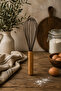 Bamboo Handle Silicone Whisk Brown 24 cm