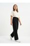 Girls' Black Linen Pants Wide-Let School Pants Single Bottom 1 Piece - 6