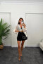 Women's Lace Detailed Tie-Up Oversize Blouse - 2