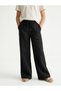 Girls' Black Linen Pants Wide-Let School Pants Single Bottom 1 Piece - 5