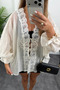 Women's Lace Detailed Tie-Up Oversize Blouse - 5