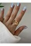 Steel Pink Stone Ring (Adjustable) - 2