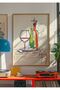 Natural Wood Framed Wine Glass and Bottle Colorful Abstract Modern Wall Decor Decorative Painting for Salon Living Bedroom Kitchen Cafe