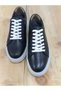 Summer Men's Sporty Shoes Genuine Inner and Outer Leather Faylon Sole with Laces and Orthopedic Features Black Color - 6