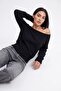 Soft-Touch Asymmetrical Cut Boat Neck Knitwear Sweater&Blouse - 4