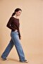Soft-Touch Asymmetrical Cut Boat Neck Knitwear Sweater&Blouse - 2