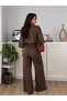 Women's V-Neck Blouse Pants Double Set Oversize Loose Fit Casual Stylish Combination - 3
