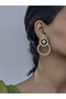 French Earrings with Lion Head and Knitted Design - 2