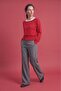 Soft-Touch Asymmetrical Cut Boat Neck Knitwear Sweater&Blouse - 2