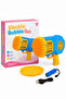 Electric Multi-Hole Bubble Gun for Kids – Automatic Bubble Blaster with Rechargeable Battery, USB Charging Cable & Bubble Tray – Blue & Yellow - 2
