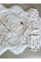 Ecru Raspberry Patterned Soft Winter Waffle Knitted Pajama Set - 5