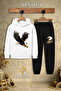 Children's Unisex 3Lu Eagle Colorful Attack Printed Hooded Tracksuit Set - 4