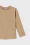 Girl's Long Sleeve Beige T-Shirt - 3