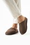 Unisex Brown Embroidered Velvet House Slippers Men's House Slippers