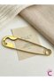 Giant Safety Pin Design Stylish Bun Hairpin Gold 14cm - Trendy Metal Large Size Clip-On Hair Stick - 3