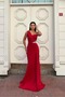 One-Shoulder Evening Dress with Stone Detail