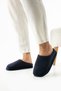 Unisex Navy Blue Embroidered Velvet House Slippers Men's House Slippers - 2