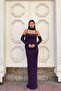 Scuba Stretch Fabric Strapless Fish Cut Evening Dress - 3