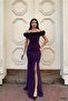 Stretchy Crepe Fabric Strapless Evening Dress - 3