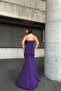 Stretchy Lycra Fabric Strapless Maxi Evening Dress - 4