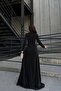 Crepe Fabric Double Breasted Collar Slit Maxi Evening Dress - 4