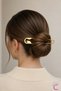 Giant Safety Pin Design Stylish Bun Hairpin Gold 14cm - Trendy Metal Large Size Clip-On Hair Stick