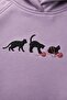 Girl's Hooded Fleece-Lined Cat Embroidered Winter Set - 4