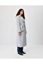 Medallion Buttoned Double-Breasted Coat Light Gray - 2