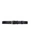 100% Genuine Leather, 4.2 cm Navy Blue Patterned Non-Foldable Denim Belt, Linen Belt 4Cm-Apo - 5