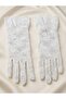 White Lace Bridal Gloves, Ruffle Detailed Bridal Accessory and Wedding Gloves - 7