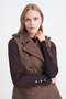 Plaid Brown Vest with Belted Epaulettes 0106 - 4