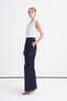 Pleated High Waist Spanish Flare Navy Blue Trousers 0290 - 4