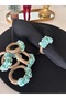 6-Piece Blue Floral Napkin Ring Tableware Napkin Holder Ring Presentation - 2