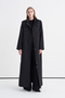 Hooded Zippered Long Black Overcoat 13920 - 4