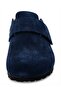 Mc402-Sue Navy Blue Genuine Suede Leather Unisex Orthopedic Cork Sole Sabo Slippers with Single Wide Band - 3