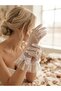 White Polka Dot Tulle Bridal Gloves with Bow, Wedding Engagement Outdoor Shooting Accessory - 7