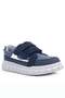Rakerplus 4506-Blm Navy Blue White 100% Genuine Leather Velcro Children's Daily Sports School Shoes