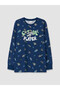 Crew Neck Printed Boys' Pajama Set - 2
