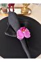 6 Pcs Purple Lilac Orchid Napkin Holder Table Napkin Ring Buckle Ring - 3