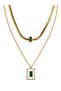 This is a layered stainless steel gold necklace set - 2 in 1 design, very elegant. - 3