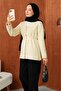 كارديجان منسوج من خيوط الفيلق مع أزرار وحزام خصر ANKA261049 - 3