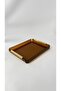 Brass Flat Handle Transparent Brown Coffee Presentation Tray Gold Handle - 4
